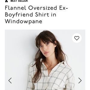 NWT Madewell Ex-Boyfriend Windowpane Shirt